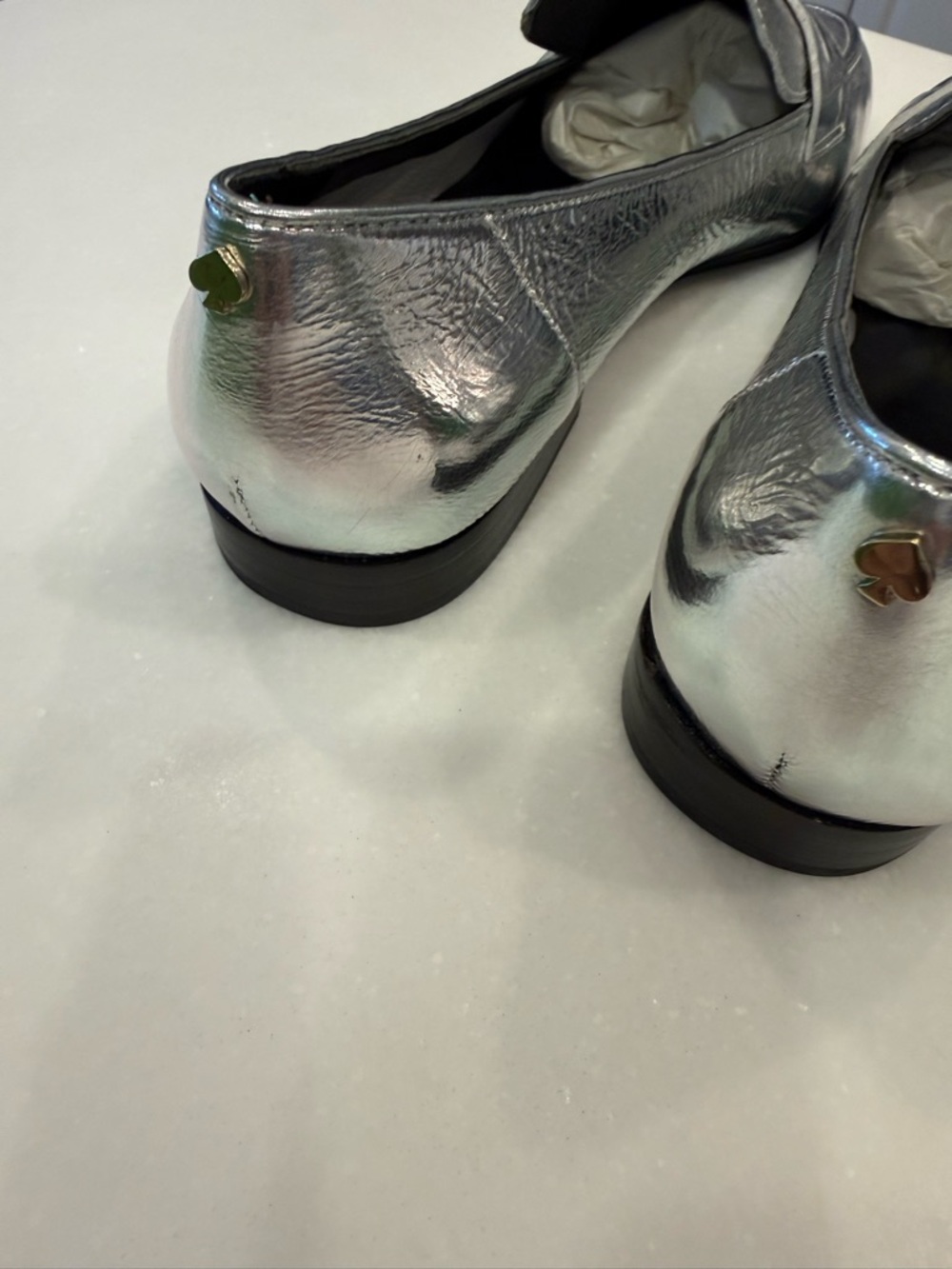 Kate Spade METALLIC SILVER Women's Genevieve Loafers, US 8 M NEW IN BOX - Picture 8 of 11